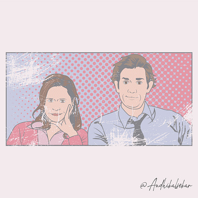 Jim & Pam - The Office - Retro Pop Art Style adobe illustrator art artwork comic art illustration illustrator jenna fishcer jim john krasinski old fashioned oldschool pam pop art popart the office theoffice vector vector illustration