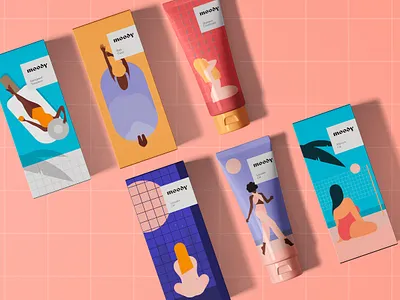 Moody brand identity branding cosmetics illustration packaging product
