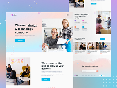 Agency - Design and Technology Agency Landing Page Concept! 2k20 agency agency website branding concept creative design design agency gradient gradient color landing page technology agency tranding typography ui ux user interface web web design