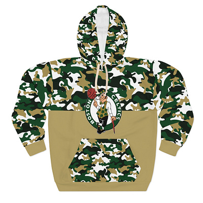 Boston Celtics Camouflage Hooded Sweatshirt apparel design celtics custom nba clothing fan gear mens clothing nba clothing nba gear nba streetwear nba sweatshirt