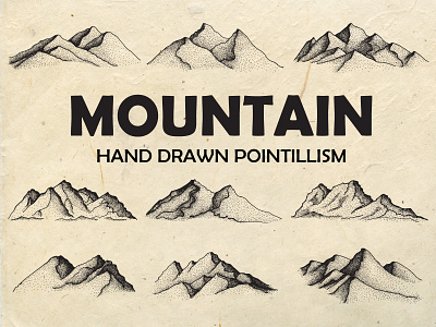 Hand Drawn Mountain Illustration adventure artwork backpack camp compas doodle drawing hand drawn illustration landscape mountain natural nature outdoor outdoors pointillism sketch stipple vintage vintage logo