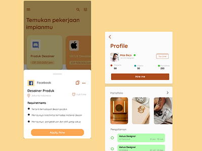 Aplikasi Job Finder #2 design job application jobfinderapp mobile app design mobile ui mobileui ui uidesigner
