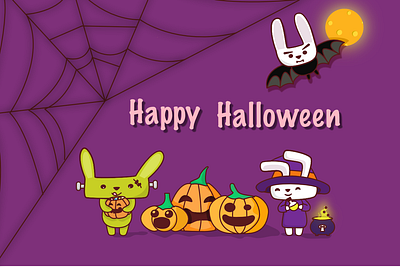 Happy Halloween character halloween rabbits