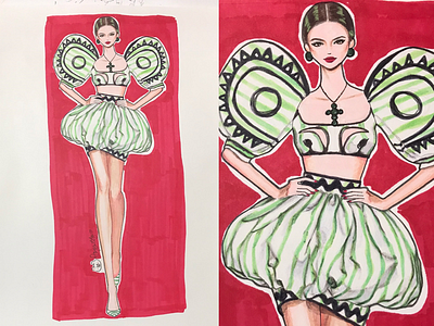 moschino❤️ fashion fashionillustration fashionmodel handdraw sketch