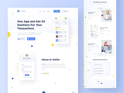 Ur Wallet Landing Page app design clean ui creative landing page creative landing page design minimal design minimal ui modern design modern landing page online banking ui design ux design website design website ui website ui design