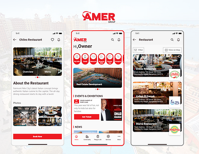 Amer group app design design ui ui ux design website design