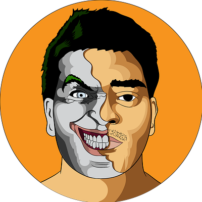 Joker halfmask illustration art illustrator vector vector art vexelart