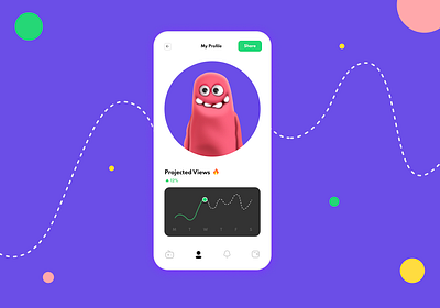Projected Views For A Profile Concept clean designs figma graphic icon minimal monster purple ud design ui ui design ux ux ui warfield