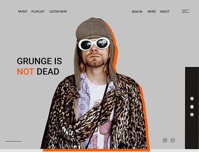 Music website landing page design minimal ui web