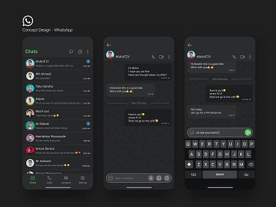 WhatsApp Concept Design chat design interface minimal product ui ui trend uidesign userinterface ux whatsapp