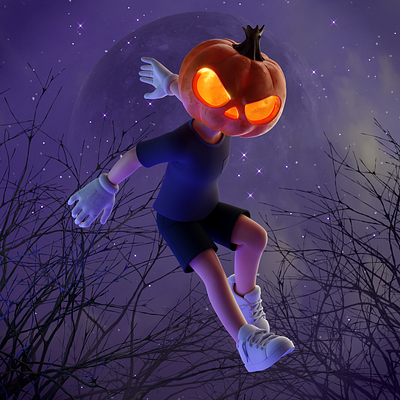 The Pumpkin Kid 3d 3d art astrology blender3d dailyrender dribbbleweeklywarmup landscape render surreal surrealism taurus