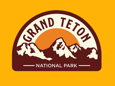 Grand Teton adventure badge grand teton mountains national park outdoor badge outdoors patch retro vintage wilderness