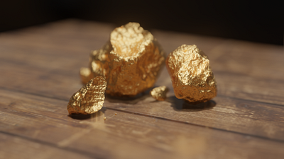 Gold nuggets 3d 3d blender design graphic illustration render