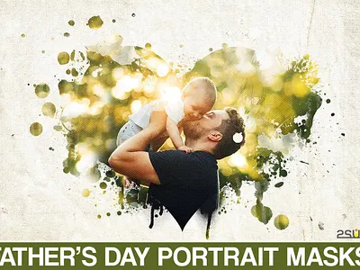 Father's Day Watercolor Template,Fathers day card clipping mask fathers day card fathers day overlay fathers day template photo overlays photoshop actions photoshop overlay portrait mask printable cards watercolor brushes watercolor overlay watercolor portrait