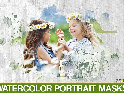 20 Watercolor Portrait Masks - Clipping Masks - Watercolor Overl 2suns clipping mask digital backdrop photo overlay photoshop effect photoshop overlay photoshop textures png frames png overlays portrait mask watercolor brushes watercolor overlay watercolor png watercolor portrait watercolor texture wedding overlay