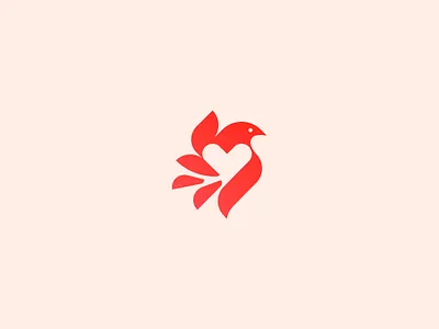 Heart & Bird Mark bird bird logo brand branding design elegant heart heart logo logo logotype love mark symbol