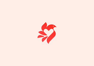 Heart & Bird Mark bird bird logo brand branding design elegant heart heart logo logo logotype love mark symbol