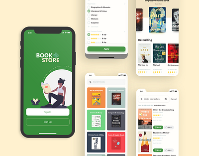 Book Store UI app design design interaction design interface mobile app design prototype ui ui design ui ux design uidesign