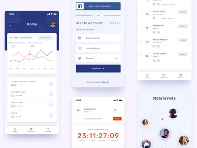 NoteToVote app mobile ui vote voting
