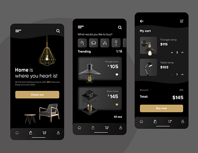 Home Decor store APP app design minimal ui web