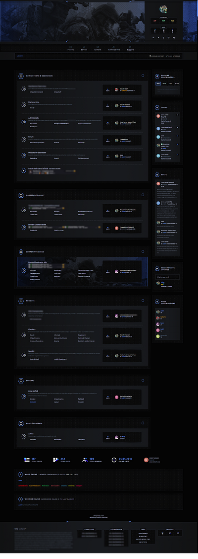 IPS 4.4 Theme [Template] for gaming #CallOfDuty art blue dark dark theme design designer gaming gaming website invision template web webdesign webdesigner