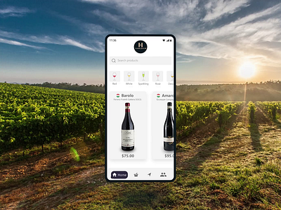 Mobile App Wine Shop Interactions adobe xd animation branding ecommerce interaction design interface design introduction mobile app mobile app design transitions ui design wine