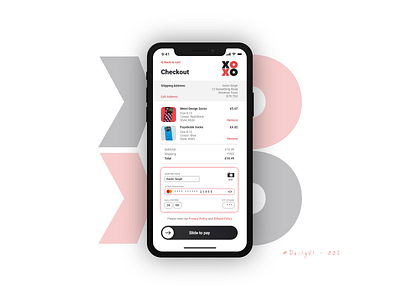 DailyUI - Card Checkout Design checkout dailyui002 design ui uxdesign