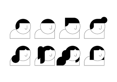 HAIRSTYLES - THE FLAT GUYS artwork design graphicdesign illustration minimalist vector