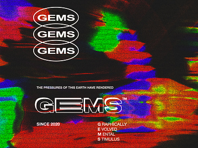 GEMS. apparel branding design identity logo psychedelic streetwear typography