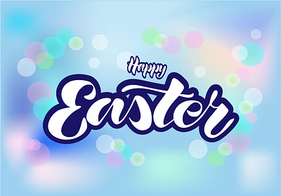 happy Easter design illustration inspiration lettering postcard vector