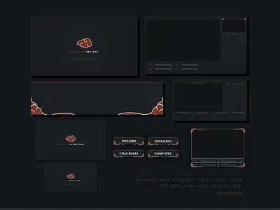 Simple Red Cloud Twitch Overlay Stream Package aesthetic twitch overlay branding clean twitch overlay cute twitch design cute twitch overlay minimalist stream package pro stream design simple twitch overlay streamer twitch twitchemote twitchemotes