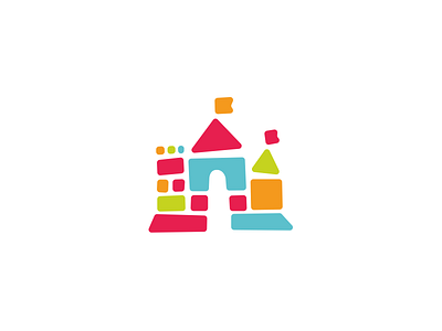 Castle Of Toy Cubes baby blocks brand branding castle child color constructor cube development kid kindergarten logo logotype sale shop toy toys