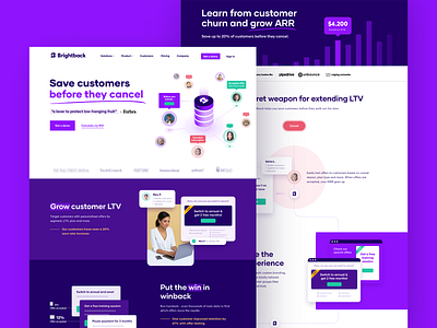 Brightback - Homepage, Saas page homepage marketing product saas ui webdesign webpage website