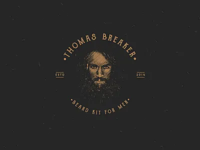 Thomas Breaker | Beard Kit | Logo Design adobe illustrator badge design branding business logo crosshatch design process designer for hire engraving etching graphic design illustration illustration art logo logo design logo designer logo designer for hire scratchboard vector vintage logo
