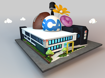 SCA Hobart 3d building c4d cinema4d digital illustration illustration lowpoly modeling