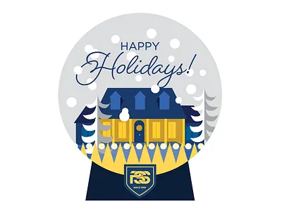 Holiday card for Palmetto security systems card design illustration vector