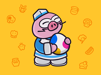 Mr. Hoggle hoggle illustration illustrator paper mario pig vector vector illustration