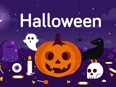 Halloween aftereffects animación animation candy crow design eye flat graveyard halloween illustration illustrator mexico moview skull