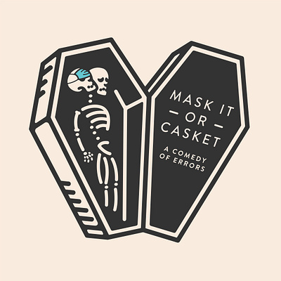 Mask It or Casket casket design drawing icon illustration mask simple vector