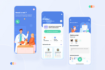 Page design iteration of PAV pet app app branding illustration mobile ui