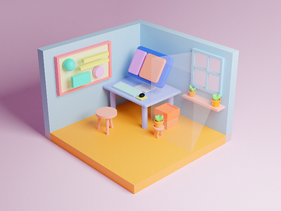 3d Room design 3 dimensions 3d artwork 3d modelling b3d beautiful blender blender 3d colours computer cycles house isometric room