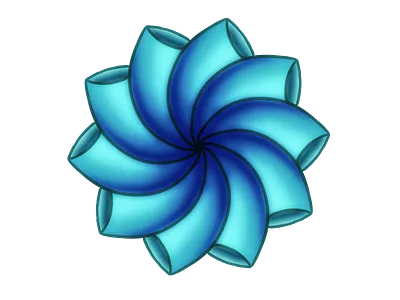 Blue Pinwheel