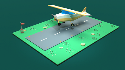 Asset Forge Daily build: Propeller Plane 3d art airplane asset forge blender3d illustration low poly propeller render