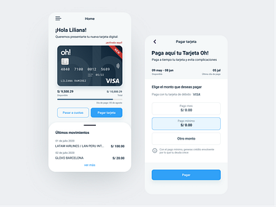 Financiera Oh! Bank App app bank banking credit card ui ui design ux ui