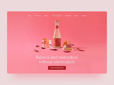 Aurora Elixir Website Redesign beverage clean clean design clean ui design drink drinks elixir pink ui ux web web design webdesign website website design wine