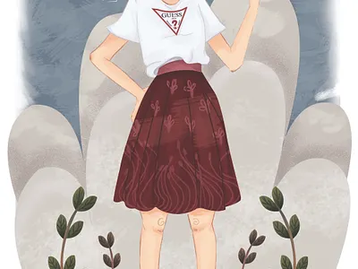 Red Hair Girl design fashion girl illustration