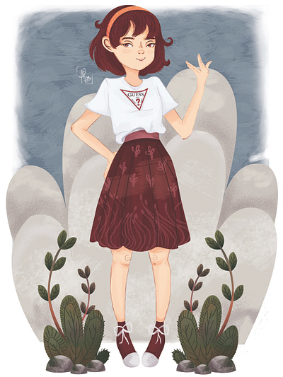 Red Hair Girl design fashion girl illustration