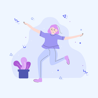 Happy Flying Posture figma girl illustration success