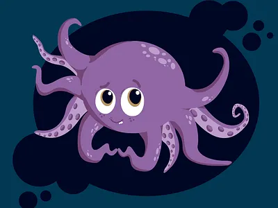 afraid octopus adobe illustrator afraid emotion fish illustration octopus sea underwater
