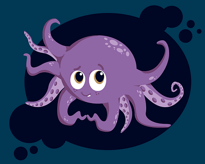 afraid octopus adobe illustrator afraid emotion fish illustration octopus sea underwater